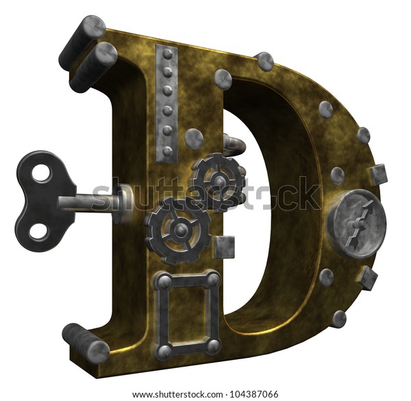 Steampunk Letter D On White Background Stock Illustration 104387066 ...