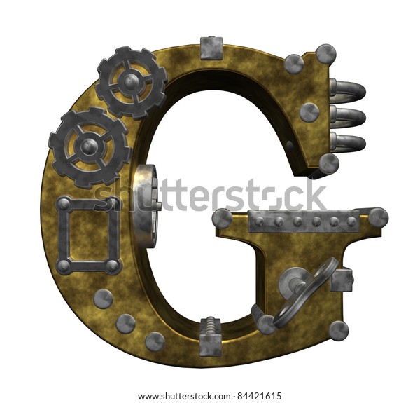 Steampunk Letter G On White Background Stock Illustration 84421615