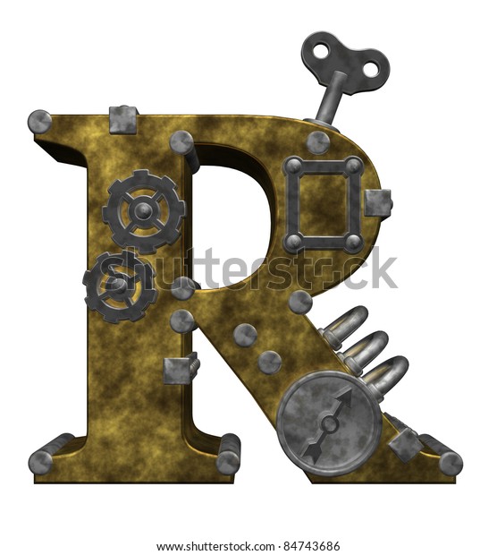 Steampunk Letter R On White Background Stock Illustration 84743686 ...