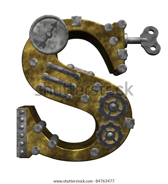 Steampunk Letter S On White Background Stock Illustration 84763477