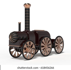 Steampunk Toy Train, 3d Render