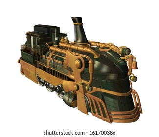 Steampunk Train Whit Path