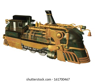 Steampunk Train Whit Path