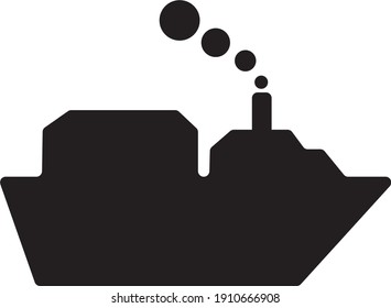 Steamship Icon Illustrator, Flat Design