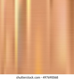 Steel Cooper Polished Metal Background, Gold Brushed Metallic Texture Plate, Illustration