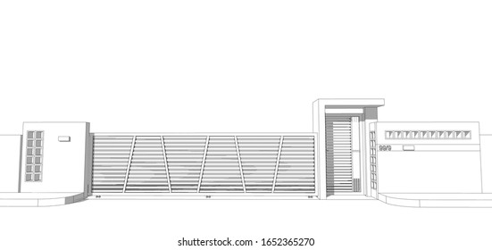  steel fence 3D imagesof steel fence design isolated white background 