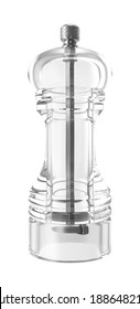 Steel And Glass Pepper Grinder 3D Illustration On White Background