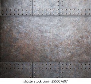 Steel Metal Armor Background With Rivets 