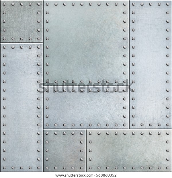 Steel Metal Plates Rivets Seamless Background Stock Illustration ...