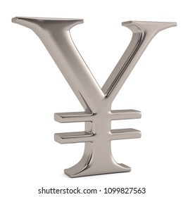 Steel RMB Sign On Steel Podium. 3D Illustration.