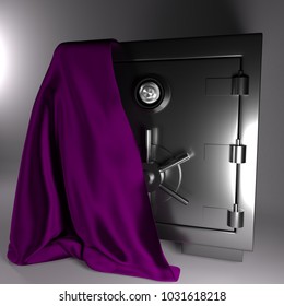 Steel safe. 3d rendering.