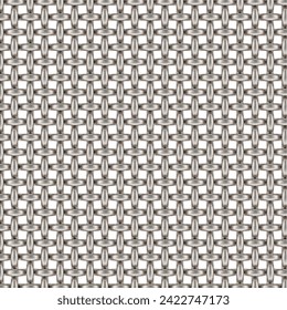Steel or silver texture pattern of mesh. 3D rendering isolated on white background