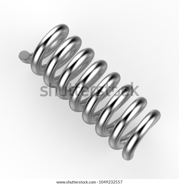 Steel spring on isolated white background,\
3d illustration