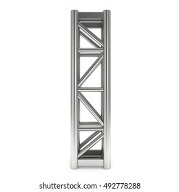 Steel Truss Girder Element. 3d Render Isolated On White