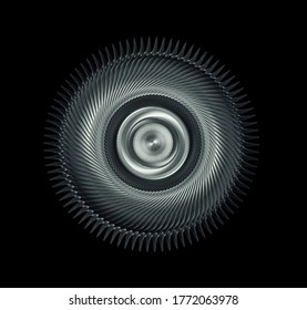 Steel Wheel With Cutting Blades Isolated On Black Background, 3d rendering - Powered by Shutterstock