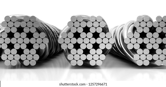 Steel Wire Cable, 3d Illustration