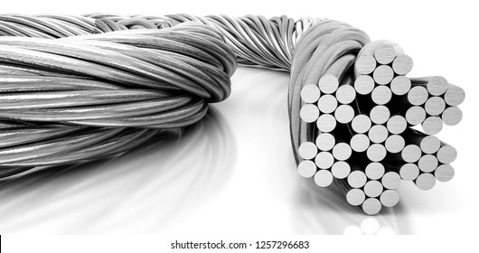 Steel Wire Cable, 3d Illustration