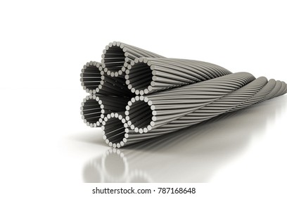 Steel Wire Cable, 3d Illustration