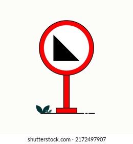 Steep Hill Road Sign Icon Design Illustration With Flat Background 