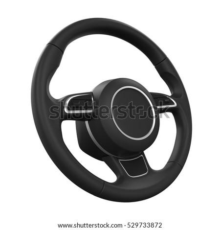 Steering Wheel Isolated. 3D rendering