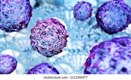 Stem Cell Close Up, Abstract With Blur, Stem Cells, Scientific Abstract Background, 3d Rendering