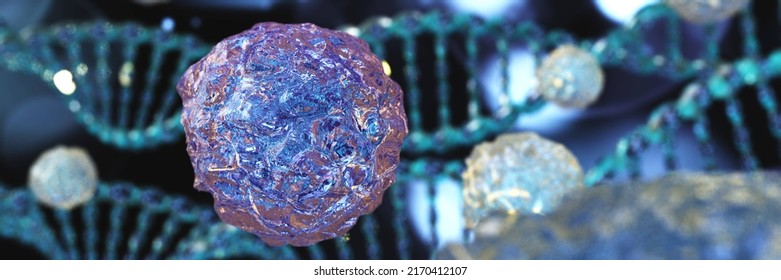 Stem Cell Close Up, Abstract With Blur, Stem Cells, Scientific Abstract Background, 3d Rendering