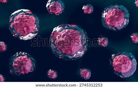 Stem Cell Nucleus Structure, Extreme Close-Up, Biotechnology Research Background
