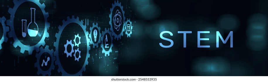 STEM Science, Technology, Engineering, and Mathematics Education on a Wide Banner, Business and Technology Concept. - Powered by Shutterstock