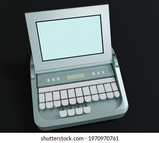 Stenograph With Steno Machine For Record Proceedings At A Court 3d Rendering