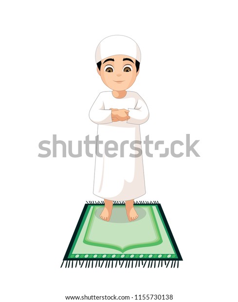 Step By Step Muslim Prayer Guide Stock Illustration 1155730138