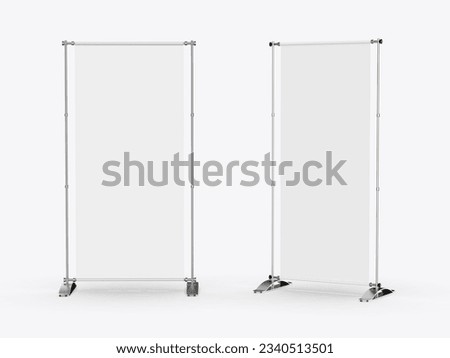 Step and Repeat Telescoping Backdrop Banner. Blank  3d illustration.