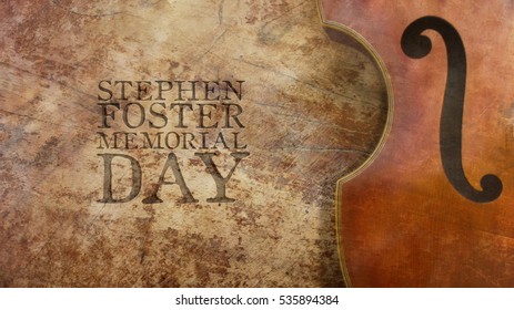 Stephen Foster Memorial Day. Violin And Wood