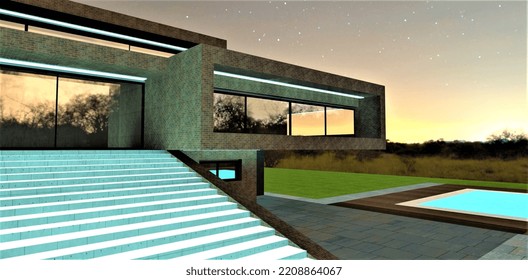 Steps Concrete Staircase Painted Luminescent Paint Stock Illustration   Steps Concrete Staircase Painted Luminescent 260nw 2208864067 