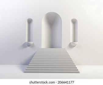 steps up to empty arch promotion case 