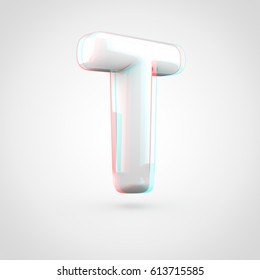 Glossy Perl Letter T Uppercase 3 D Stock Illustration 661045969