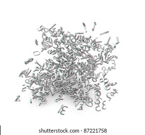 Stereoscopic image of exploded 3d numbers