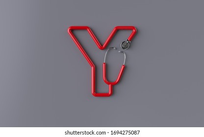 Stethoscope 3d Letter Y Illustration