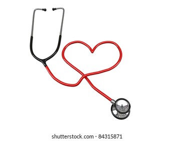 Stethoscope Heart Silhouette Isolated On White Stock Illustration ...