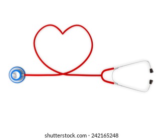 Stethoscope Silhouette Heart Ecg 3d Stock Illustration 249886324