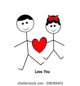 Stick Figure Children Heart Stock Illustration 238783453 | Shutterstock