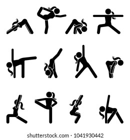 similar images stock photos vectors of woman yoga postures stick