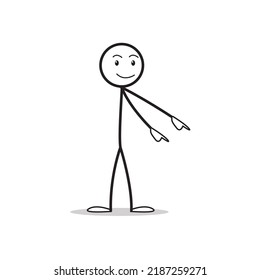 Stick Figure Holding His Hands Bottom Stock Illustration 2187259271 ...