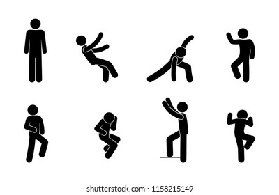 Stick Figure Icon Set Pictogram Person Stock Illustration 1158215149 ...