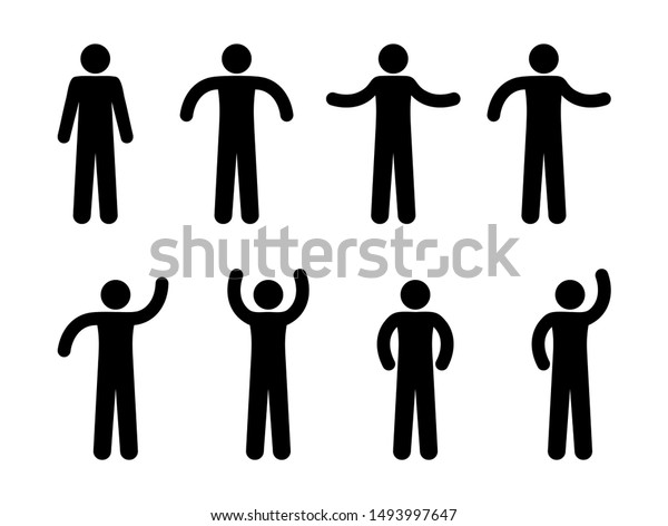 Stick Figure Man Illustration Different Poses Stock Illustration 1493997647