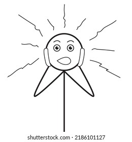 Stick Figure With Oh My God Expression Very Shocked