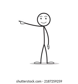 Stick Figure Pointing Right Side Road Stock Illustration 2187259259 ...