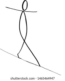 Stick Figure Tight Rope Walking