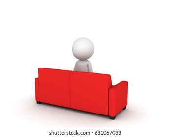 Stick Man Sitting On Sofa 3d Stock Illustration Shutterstock