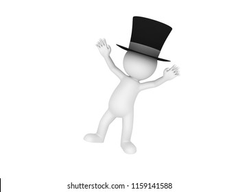 Stick Man Wearing Hat Falling 3d Stock Illustration 1159093612 ...