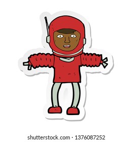 Sticker Of A Cartoon Astronaught